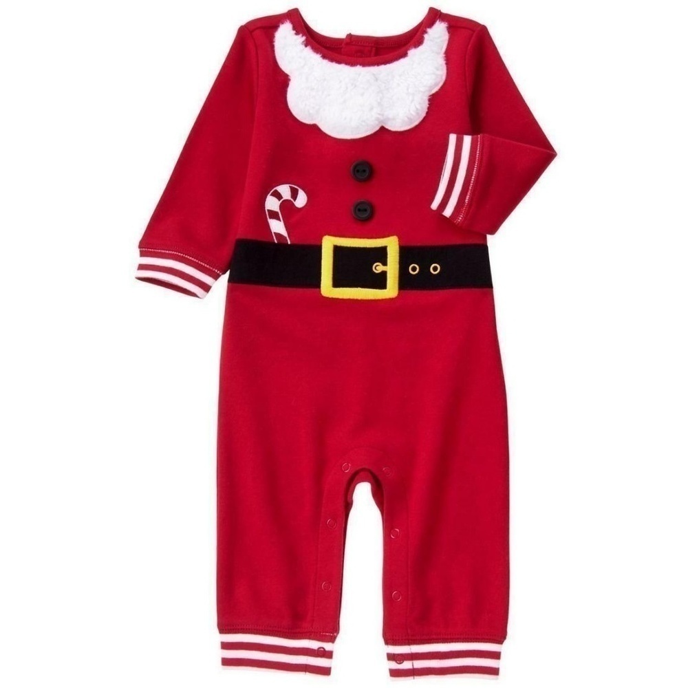 GYMBOREE Santa Candy Cane One-Piece Romper